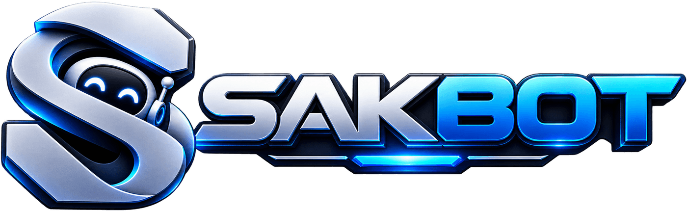 SAKBOT: gümüş S amblemi ve SAKBOT yazısı